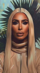 Kim Kardashian Fashionable Portrait