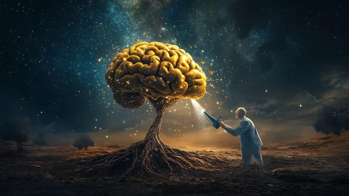 Brain-Tree Growth Under Starry Skies