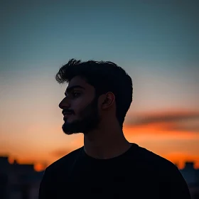 Profile of Man at Dusk