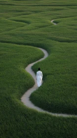 Winding Trail in a Verdant Meadow