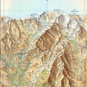 Mountain Topography Relief Map