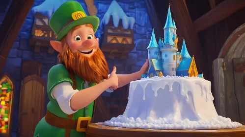 Whimsical Castle Cake by a Cheerful Leprechaun