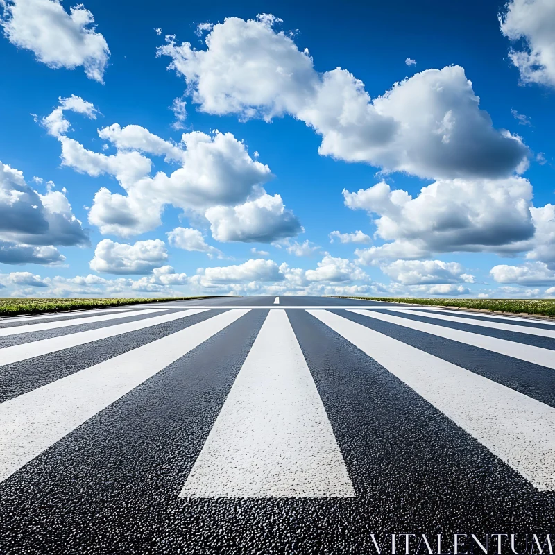 AI ART Striped Road Leading to the Horizon