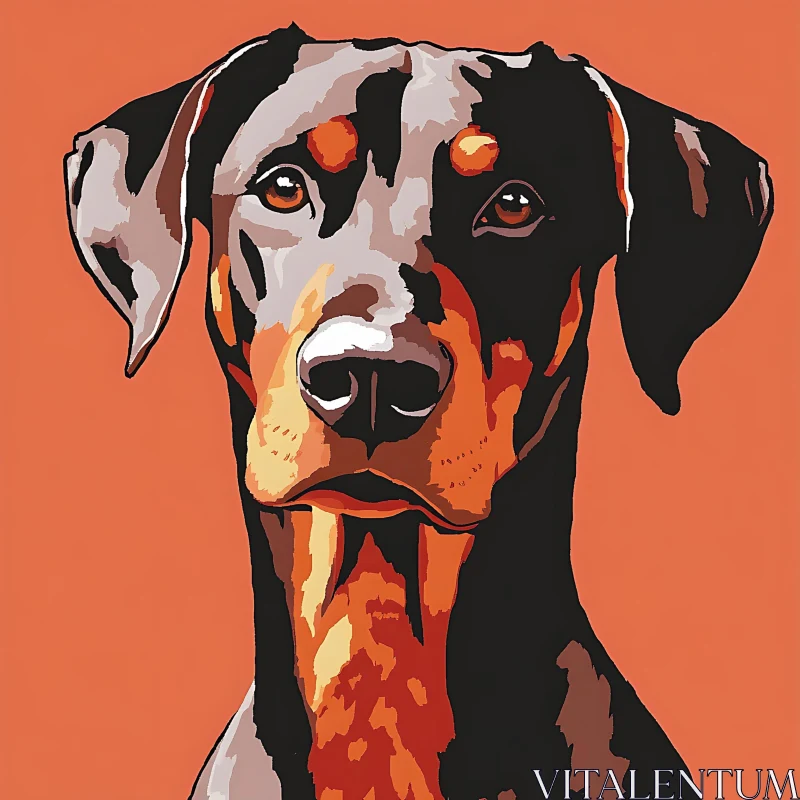 Artistic Dog Face Illustration AI Image