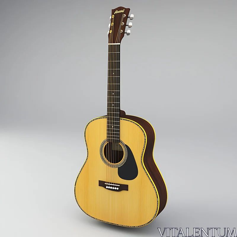 Classic Acoustic Guitar Highlighted AI Image