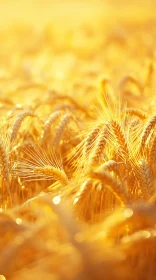 Sunlit Wheat Field Close-Up