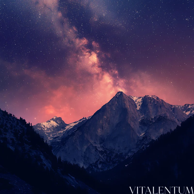 Mountains under the Stars AI Image