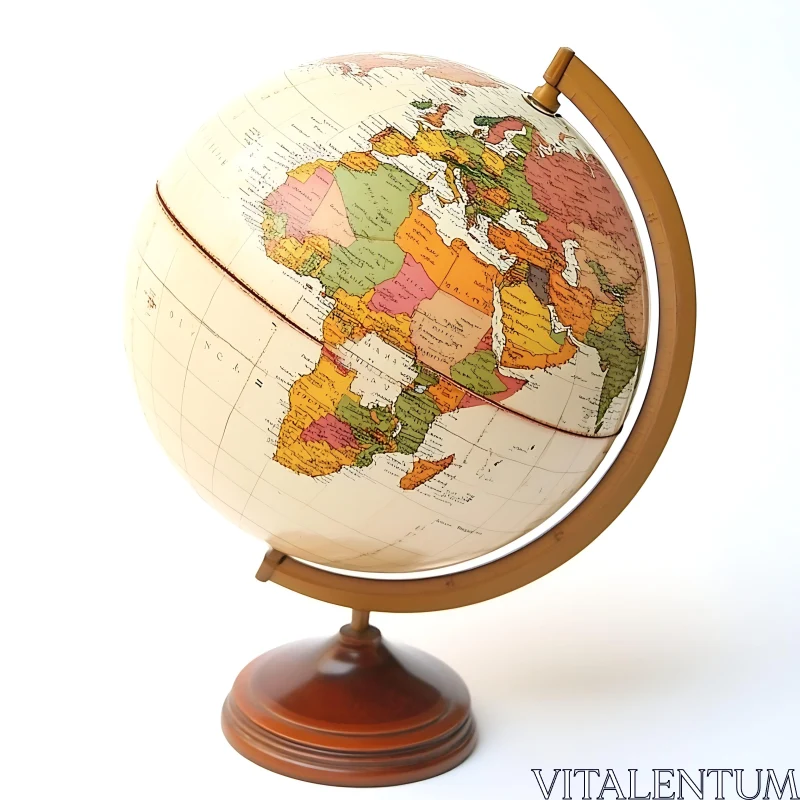 Classic Globe Showing World Map AI Image