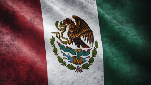 Distressed Mexican Flag Art