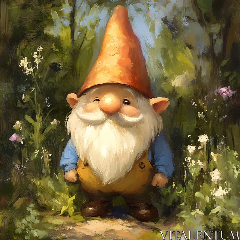 AI ART Whimsical Gnome Portrait in Nature