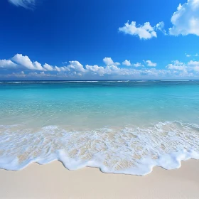 Seascape with Waves and White Sand