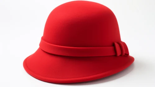 Striking Red Hat on White Background | Bold Chromaticity | Fashion
