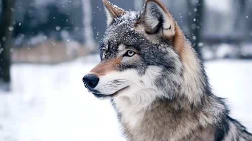 Snowy Wolf Portrait