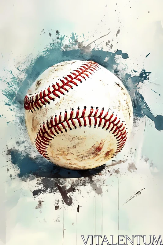 Artistic Baseball Illustration with Abstract Elements  AI Generated Image AI Image