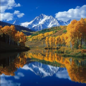 Autumn Reflections on Mountain Lake