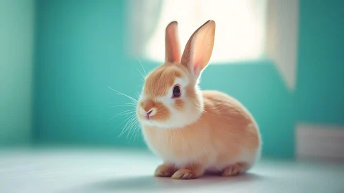 Rabbit in Aqua Room