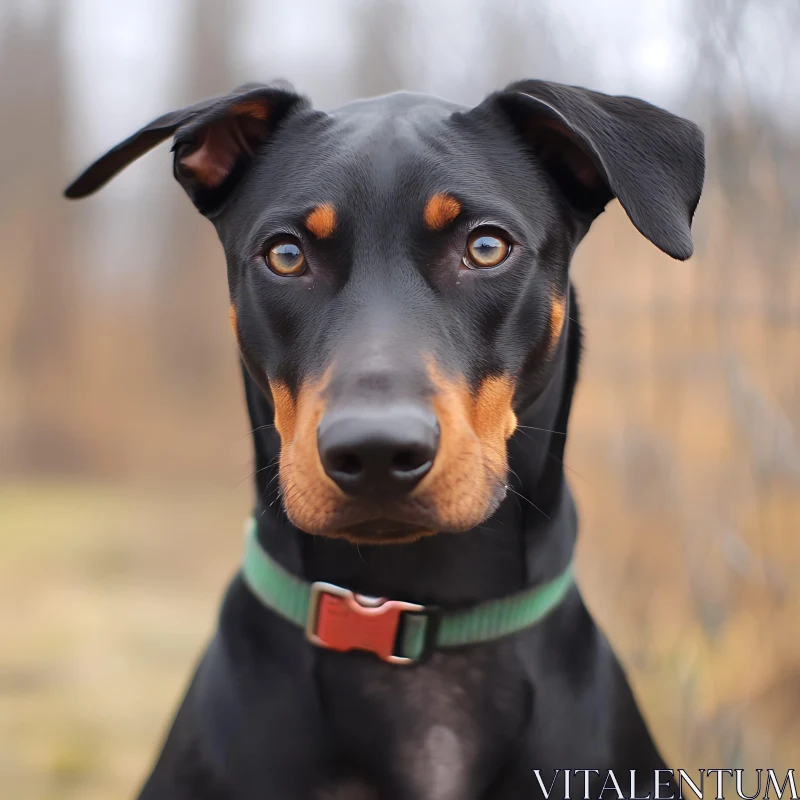 Expressive Black and Tan Dog in Outdoor Setting AI Image