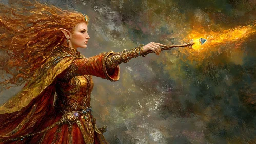 Golden Elf with Magic Wand