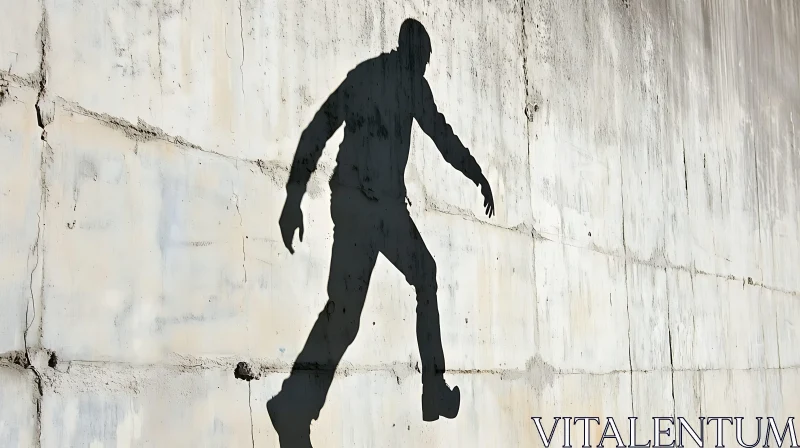 Shadow Figure on Textured Surface AI Image