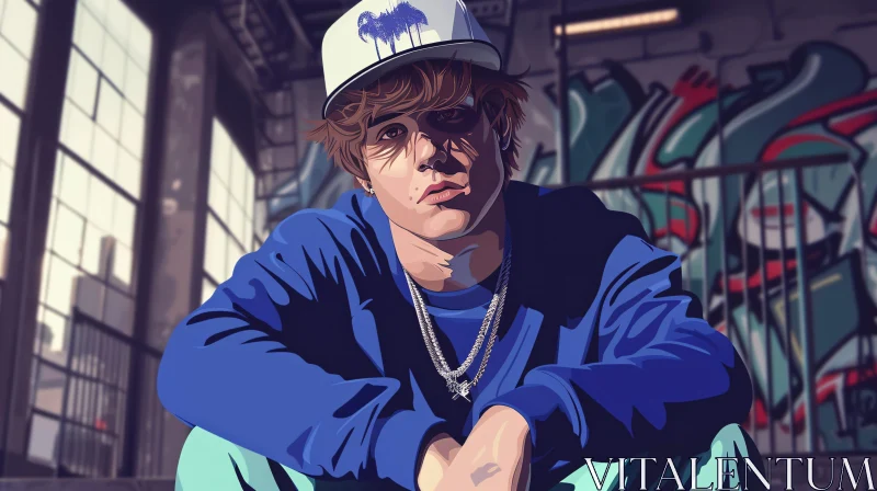 AI ART Street Style Portrait of Justin Bieber