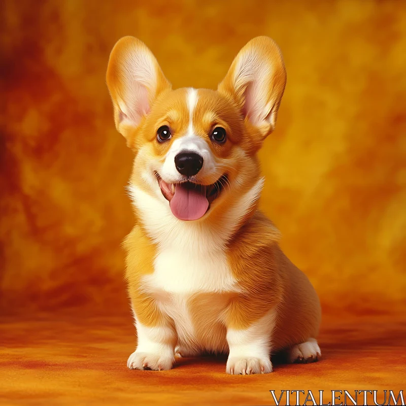 Smiling Corgi Puppy Photo AI Image