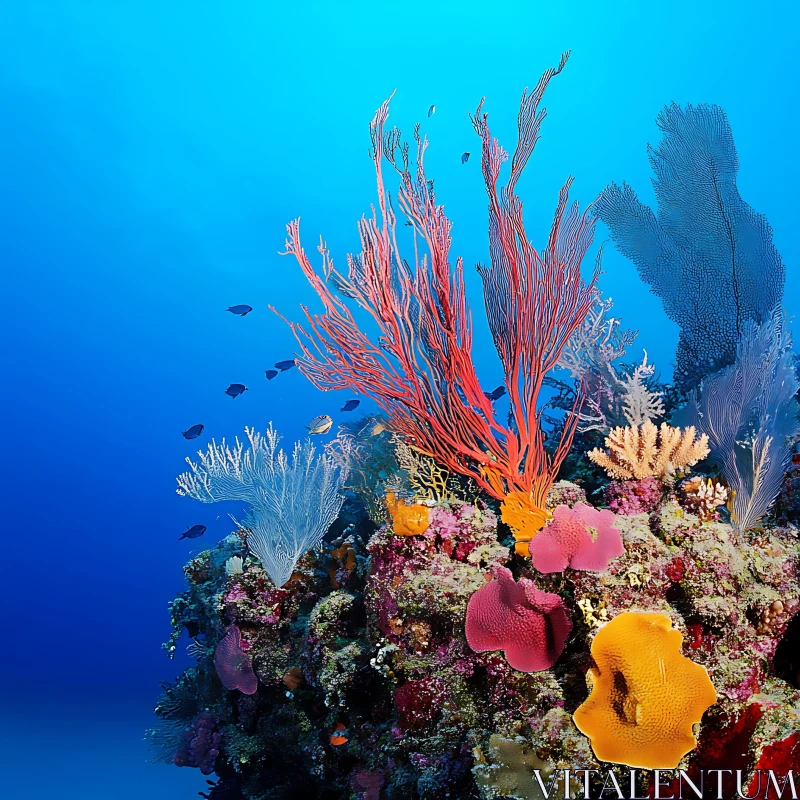 Underwater Coral Reef Ecosystem AI Image