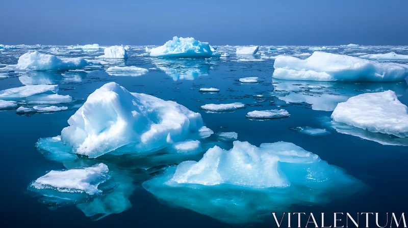 AI ART Floating Ice in the Arctic Ocean