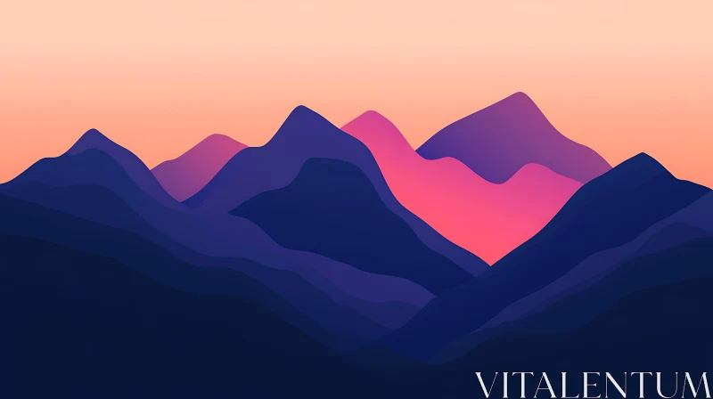 Stylized Mountain View AI Image