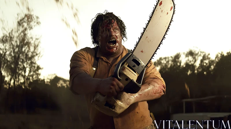 Leatherface with Chainsaw AI Image