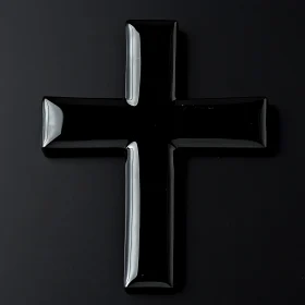 Sleek and Modern Black Cross Artwork