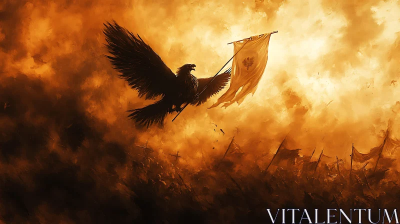 AI ART Soaring Eagle Battlefield Art