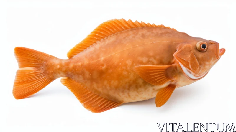 Captivating Orange Fish on White Background AI Image