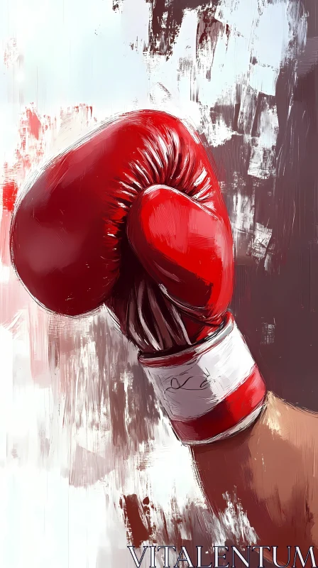 AI ART Powerful Red Boxing Glove in Abstract Art AI Generated Image