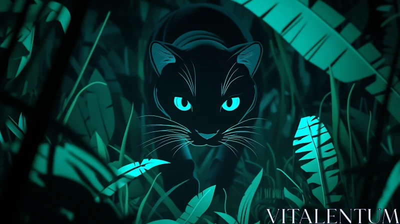 AI ART Black Panther in the Jungle