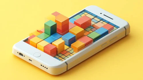 3D Blocks on a Phone Screen