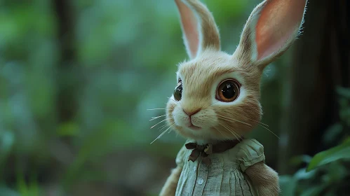 Whimsical Bunny in the Woods