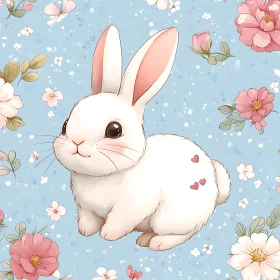 Charming Bunny in a Floral Wonderland