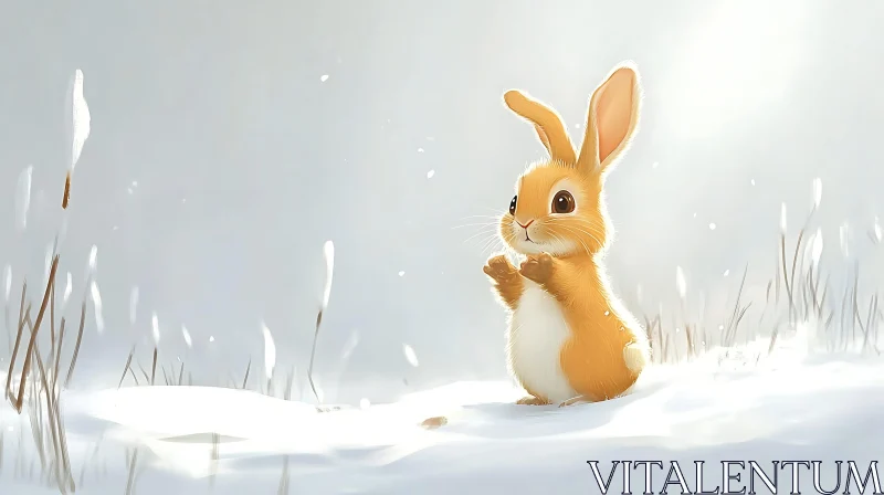 Winter Bunny Portrait AI Image