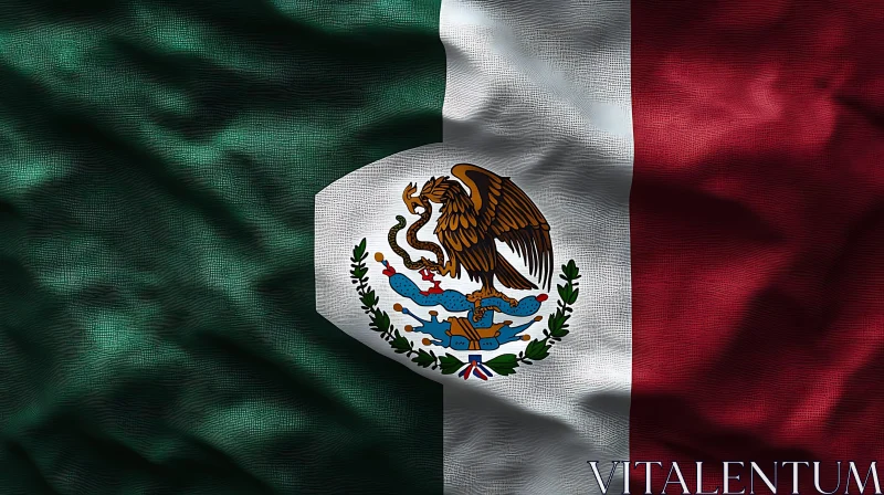 AI ART Textured Mexican National Flag