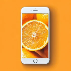 Orange Fruit on Mobile Screen