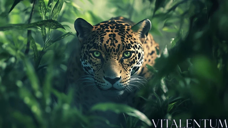 Emerald Eyes of the Jungle Cat AI Image