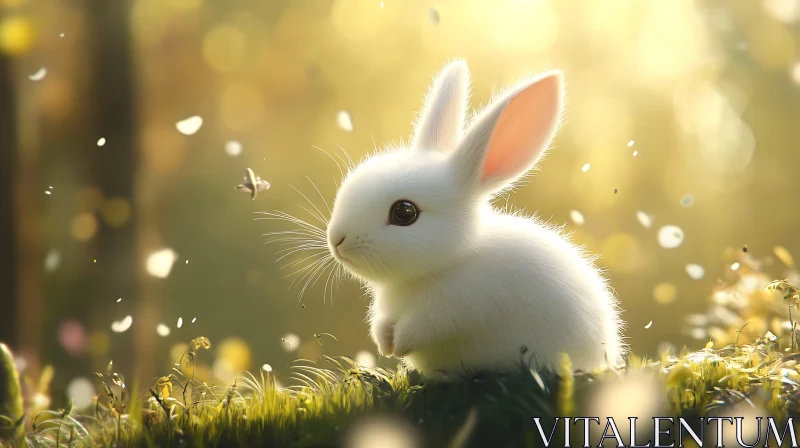 Serene Bunny Portrait in Natural Light AI Image