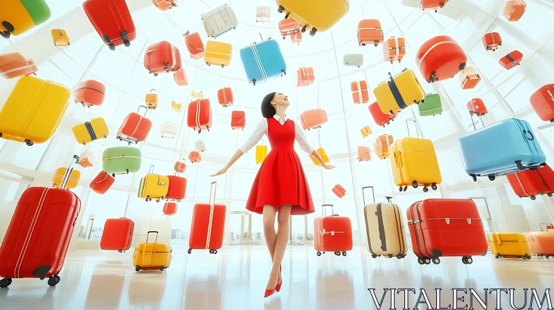 AI ART Floating Luggage Dreamscape