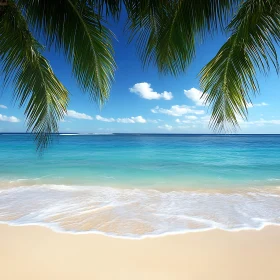 Seascape with Palm Trees and White Sand