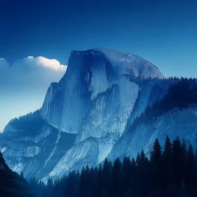 Blue Mountain and Forest Landscape