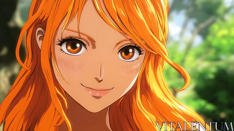 Orange-Haired Anime Character AI Image