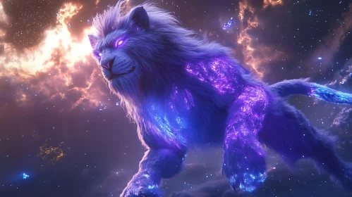 Glowing Lion Fantasy Art