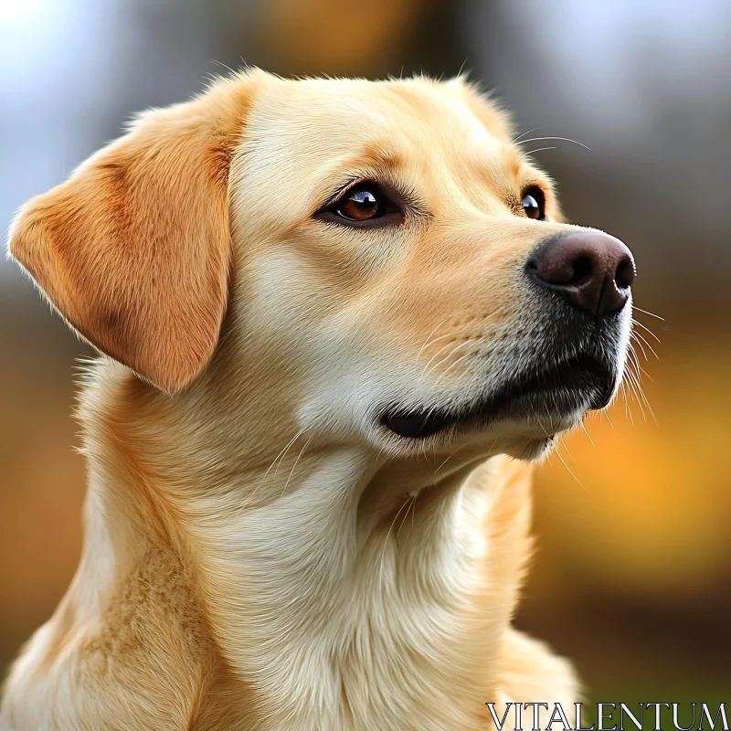 Golden Dog in Autumn Light AI Image