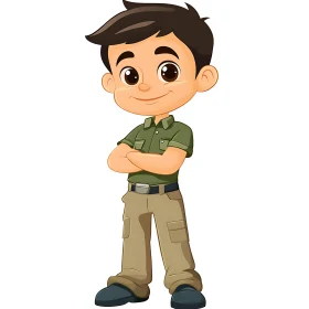 Animated Boy Character with Confident Pose