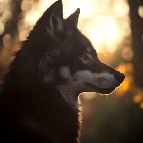 Wolf Profile at Sunset